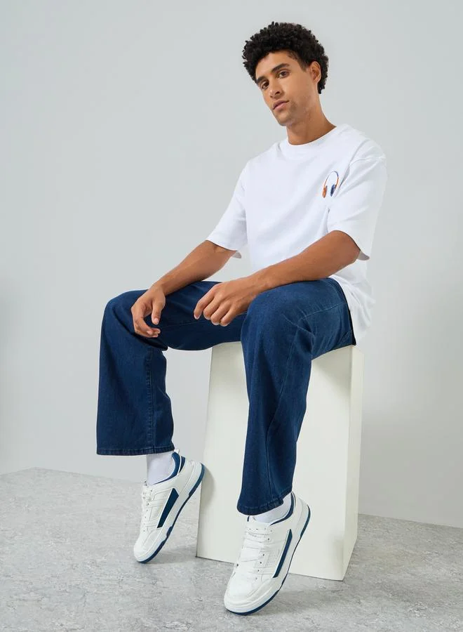 Styli Dark Blue Men Dark Blue Loose Fit Jeans for Men | Best Price UAE